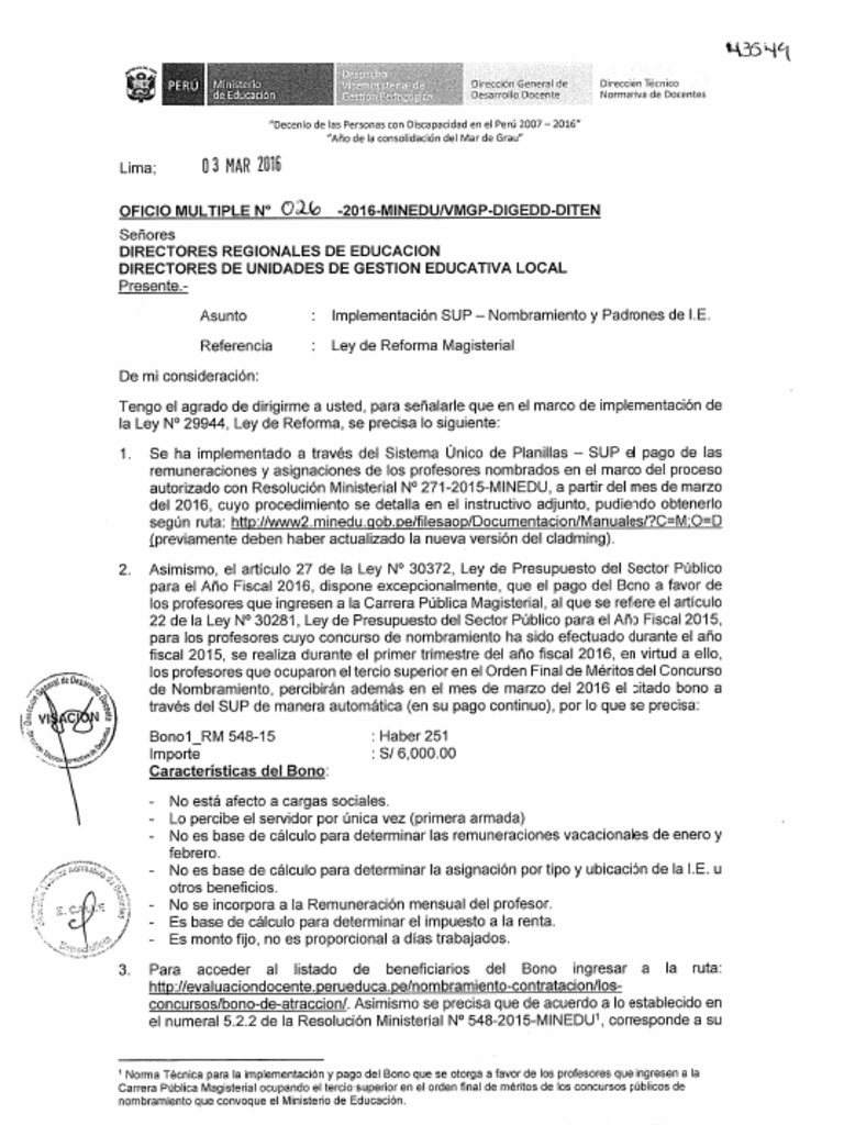 Oficio Múltiple 026-2016 - Implementacion SUP - Nombramiento y Padrones ...