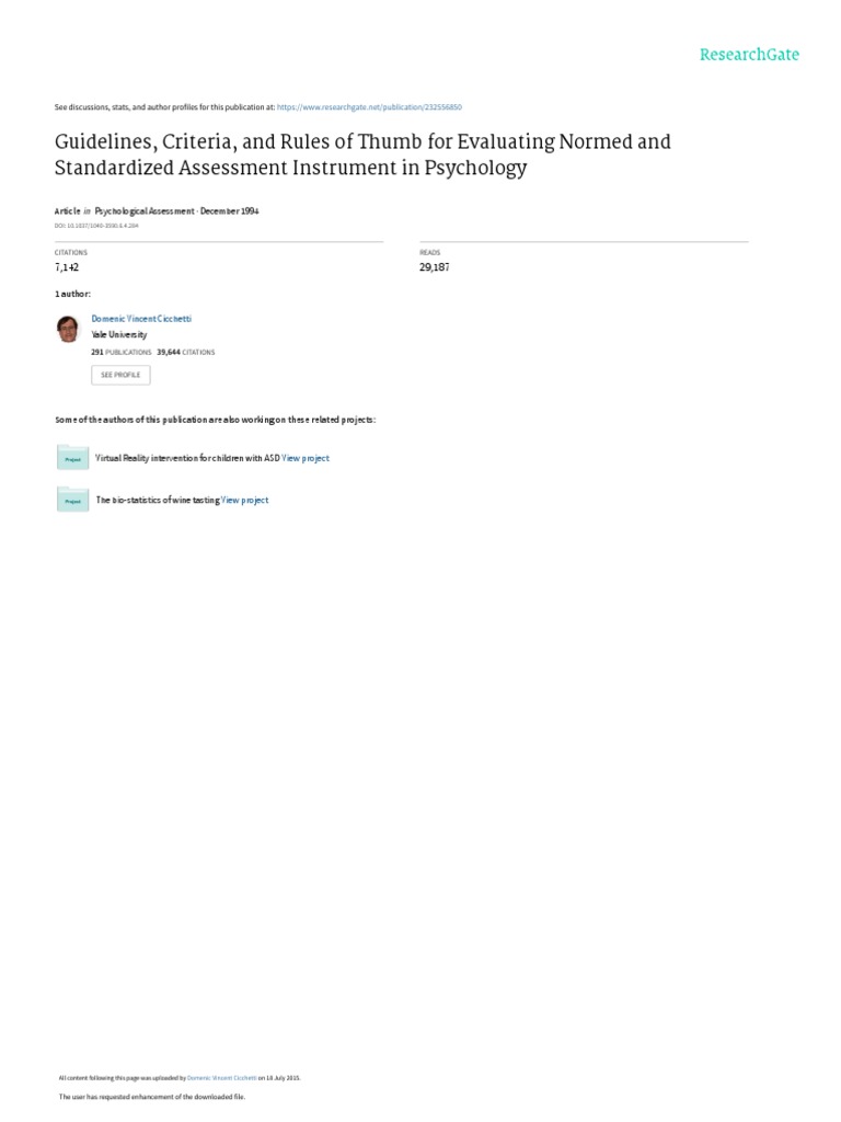 Evaluating Psychological Assessment Tools | PDF