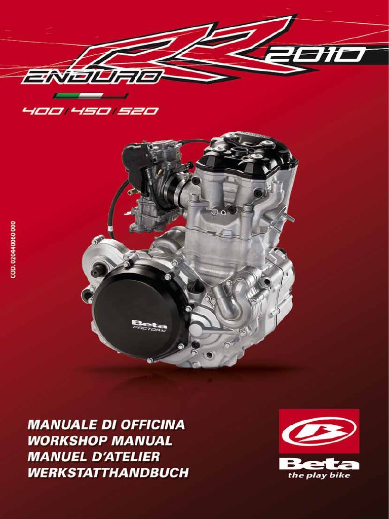 Beta 400 RR 2011 Workshop Manual | PDF | Piston | Valve