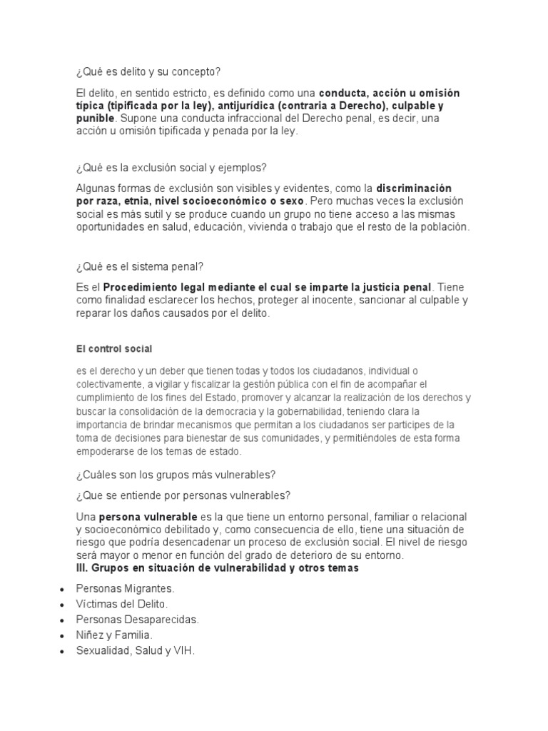 Qué Es Delito y Su Concepto | PDF | Derecho penal | Prisión