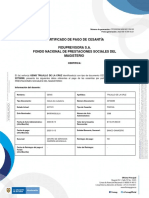 Certificado de Pago de Cesantía Fiduprevisora S.A. Fondo Nacional de Prestaciones Sociales Del Magisterio