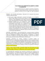 Documento Privado de Contrato de Suministro de Alimentos