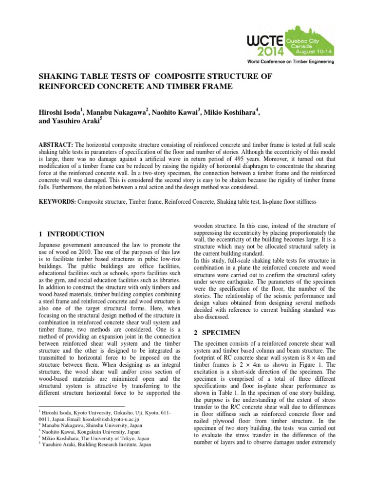 Shaking Table Tests of Composite Structure of Reinforced Concrete and ...