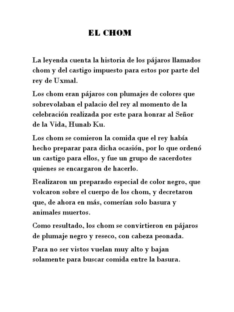 Leyenda del Chom en Uxmal | PDF