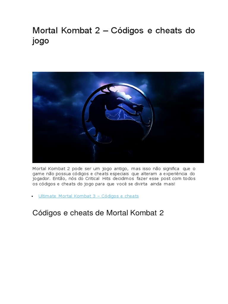 Mortal Kombat 2 | PDF