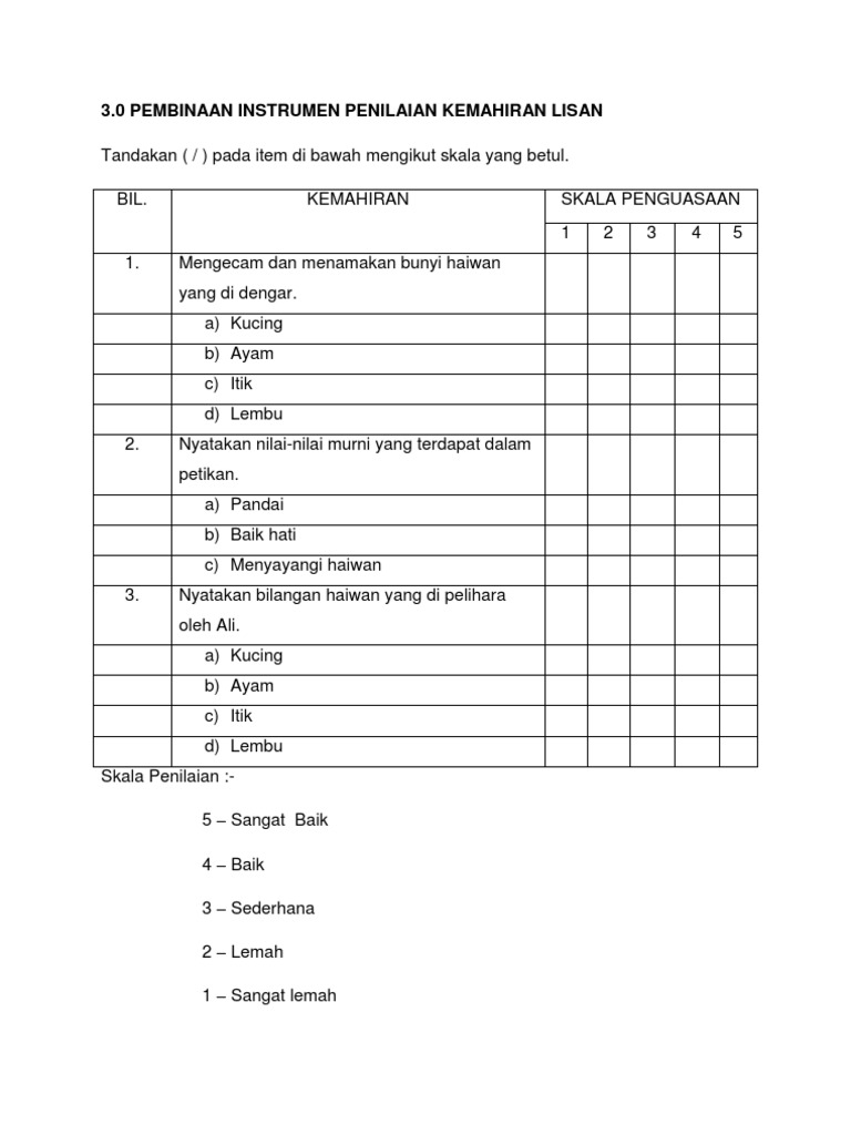 Instrumen Lisan | PDF