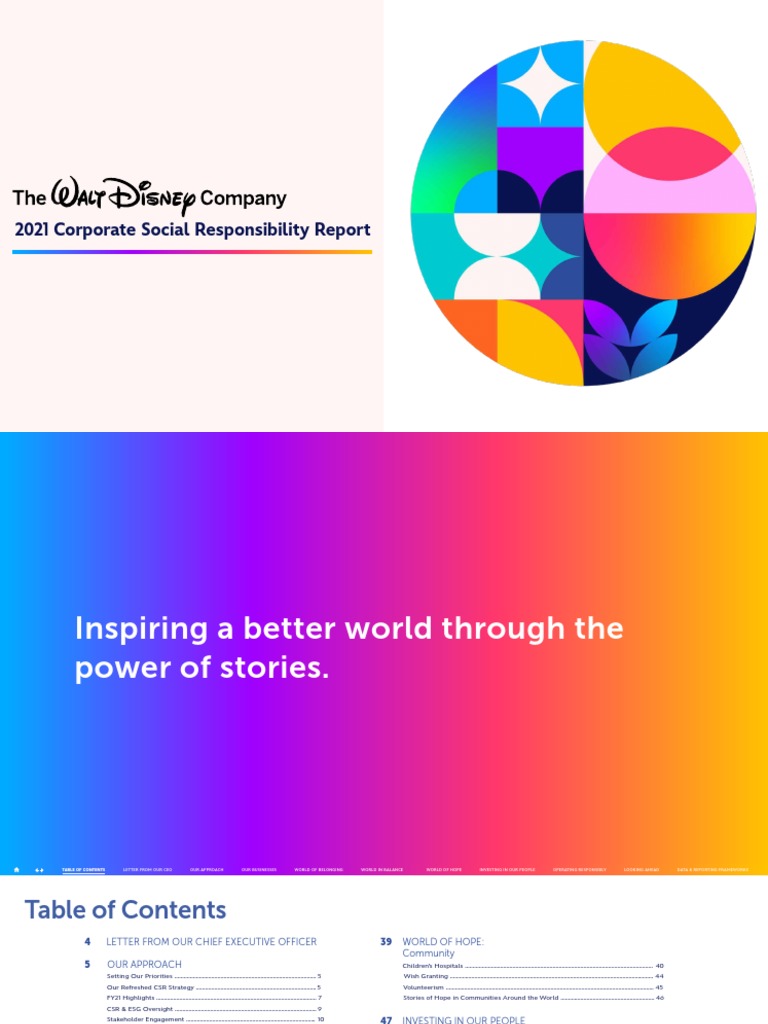 Disney 2021 CSR Report Highlights | PDF | Corporate Social ...