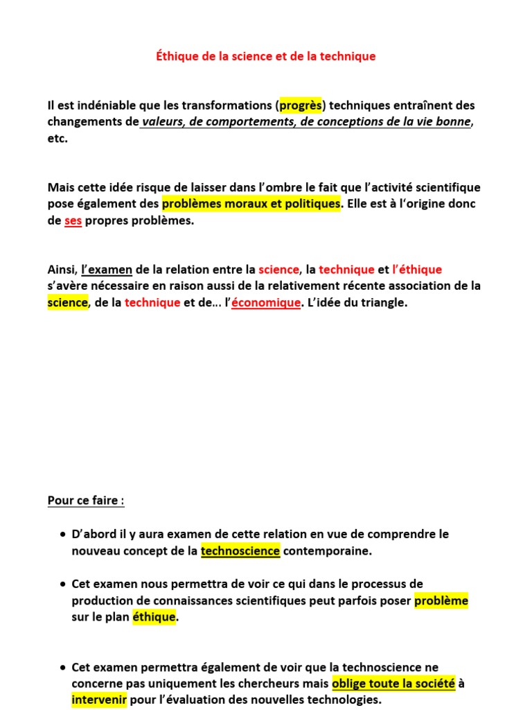 Éthique de la science et de la technique PDF