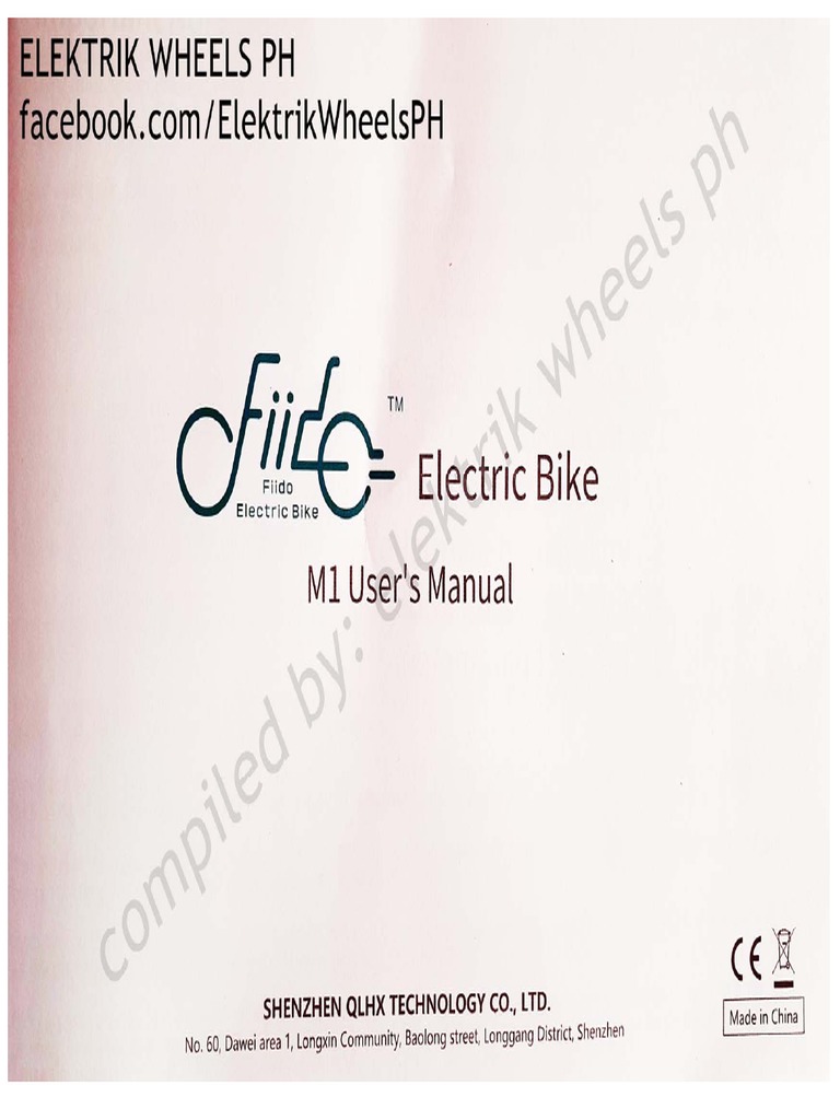 FiidoM1 ElectricBikeManual PDF