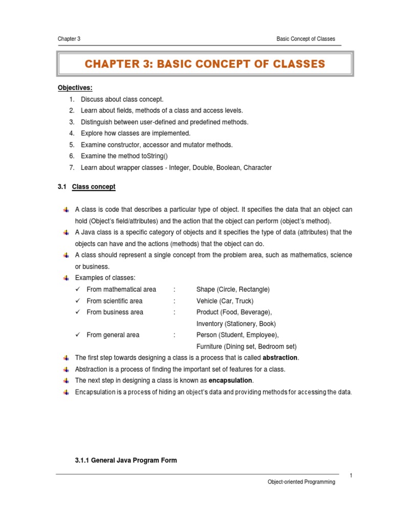 Chapter 3 (Basic Concept of Class) | PDF | Programming | Constructor ...