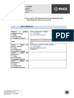 Instrumento de Evaluación - Sistematización de Experiencias