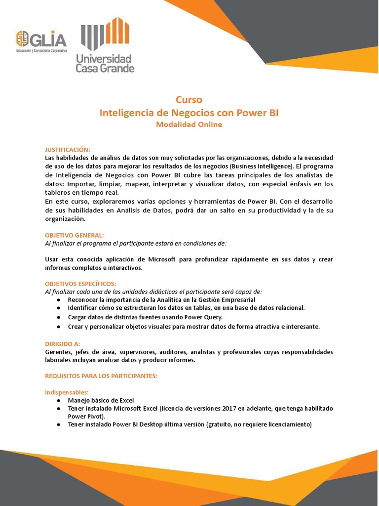 Curso Online de Power BI UVM | PDF | Inteligencia de negocios | Informática