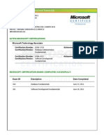 MS Learning Transcript