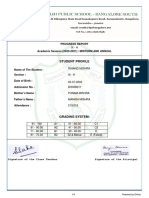 Student Profile: Progress Report