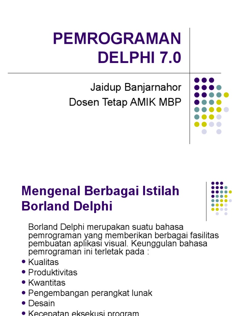 Pemrograman Delphi 70 | PDF