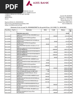 bank statement