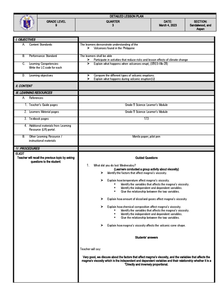 LESSON PLAN 4 Different-type-of-Volcanic-Eruption | PDF | Types Of ...