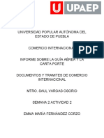 Informe Sobre La Guia Aerea y La Carta Porte