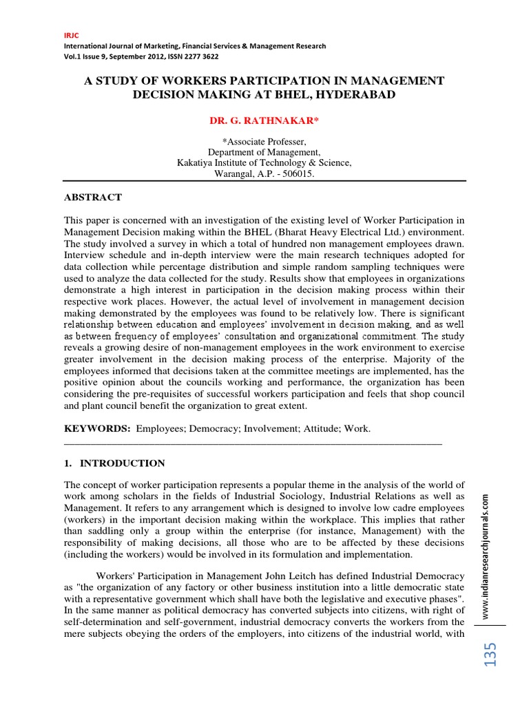 When Workers Are Asked To Participate In A Research Study