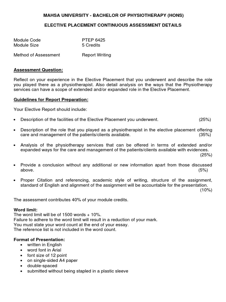 Ep Ca Guidelines & Grid PDF Grammar Physical Therapy