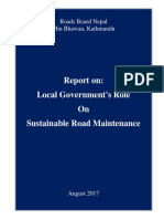 Final Report On Local Governments Role On Sustainable Road Maintenance