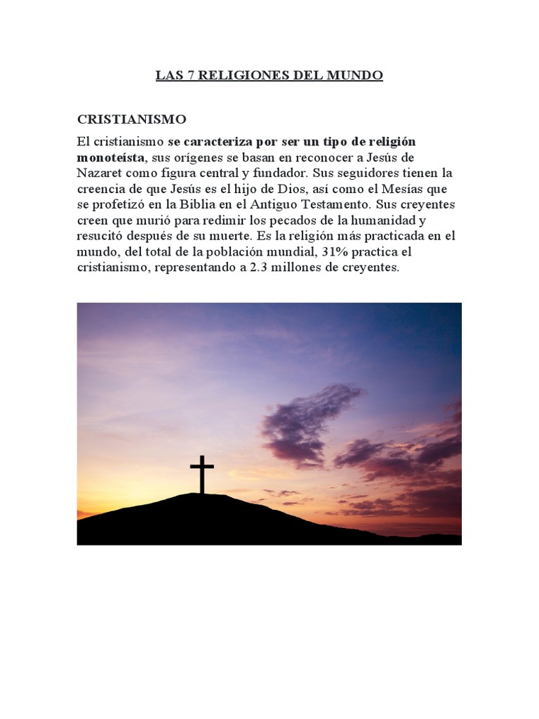 Las 7 principales religiones del mundo | PDF | Dios | sintoísmo