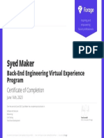 Syed Maker: Back-End Engineering Virtual Experience Program
