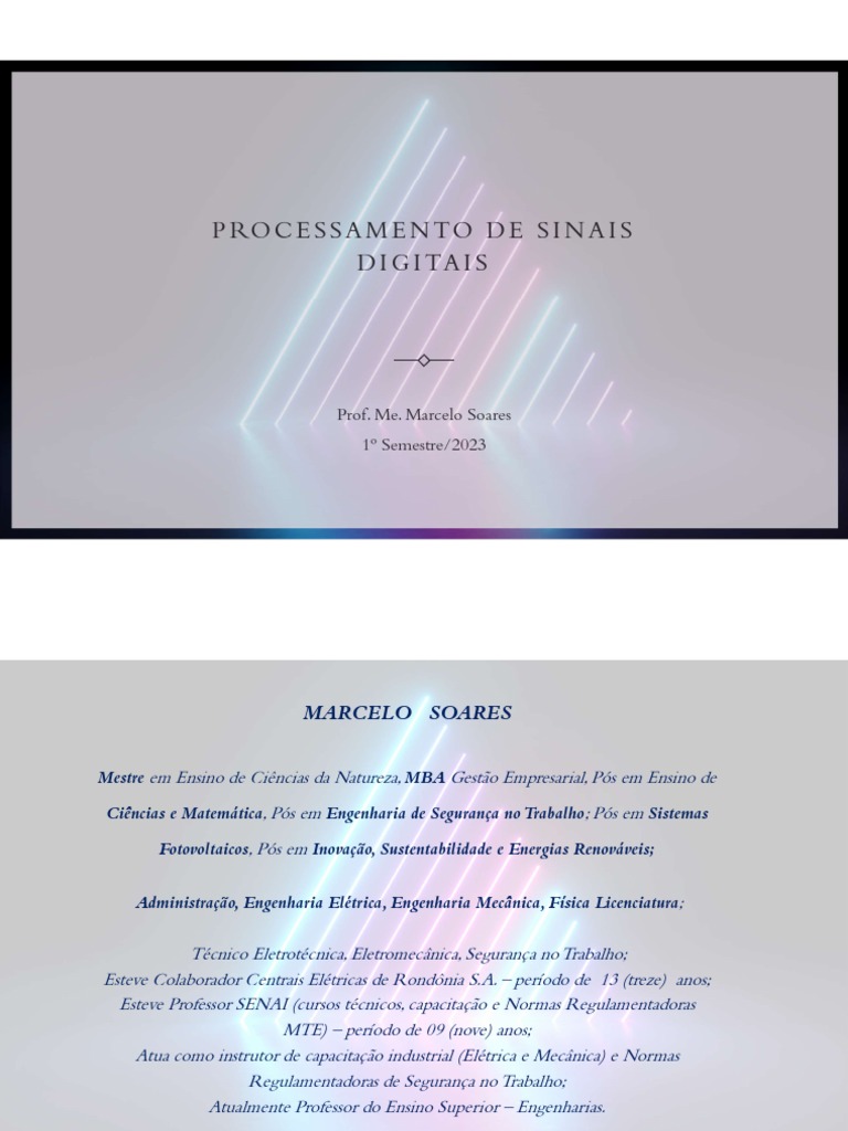 Processamento Digital De Sinais PDF Processamento De Sinais 