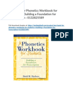 Test Bank For Phonetics Workbook For Students A Building A Foundation For Transcription 0132825589
