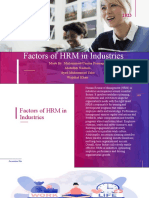 Factors of HRM in Industries