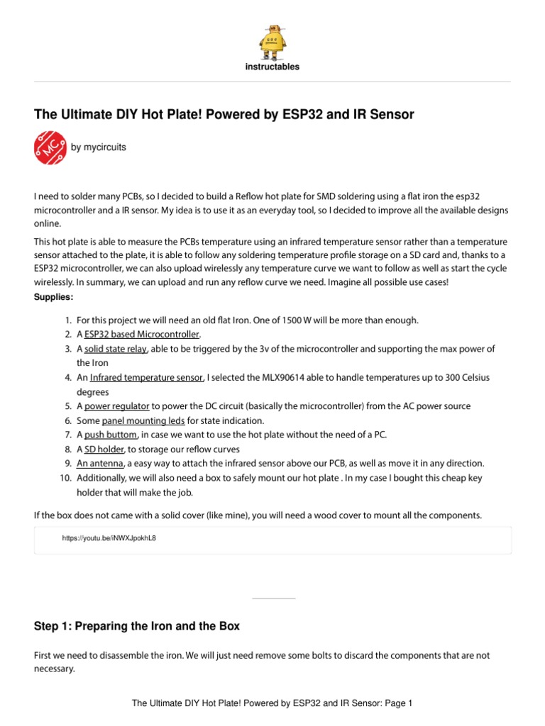 The Ultimate DIY Hot Plate Powered by ESP32 and IR, PDF, Electrical  Connector