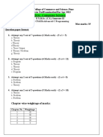 Advanced C - B.sc. Computer Science Question Paper Format