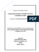Comparative Analysis of Health Insurance Companies in India: Summer Internship Project
