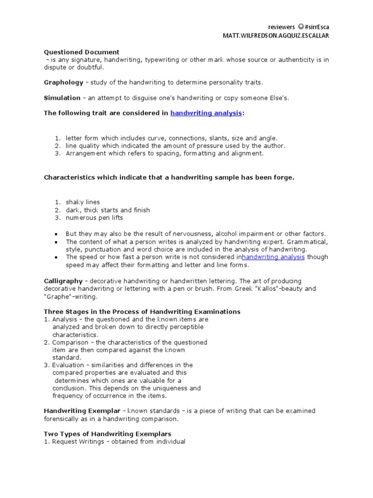 Define Questioned Document