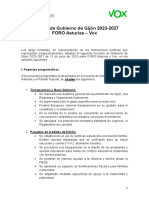 Acuerdo Con VOX para El Ayuntamiento de Gijón 2023