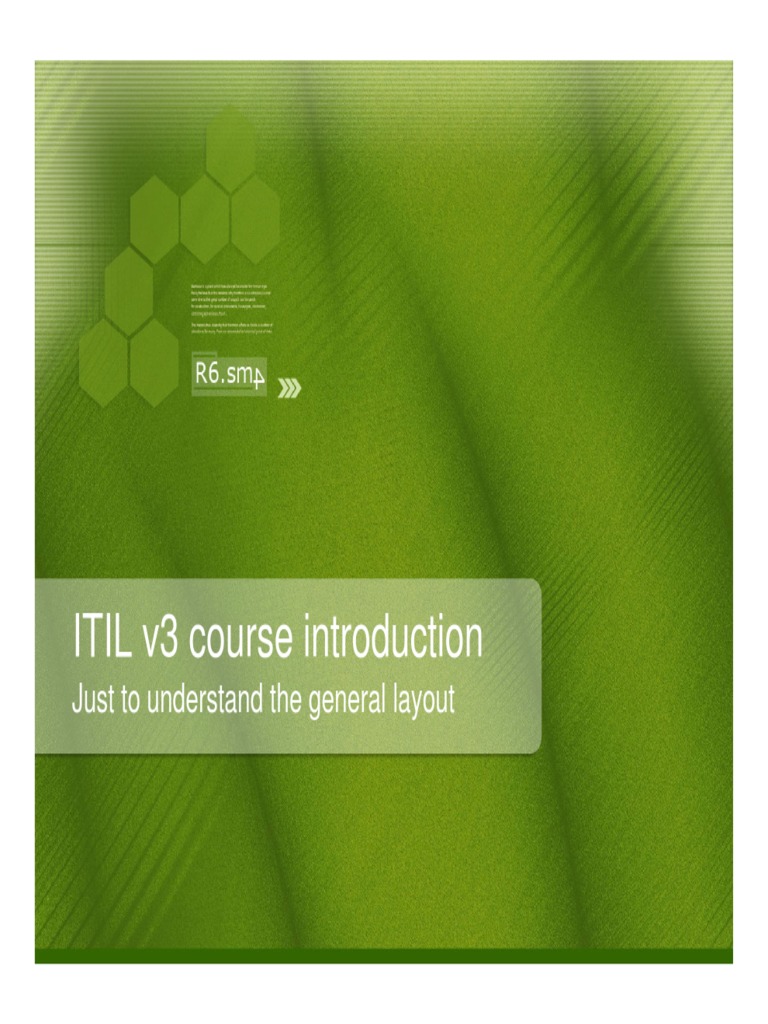 ITIL Course Intro | PDF | It Service Management | Life Cycle Assessment