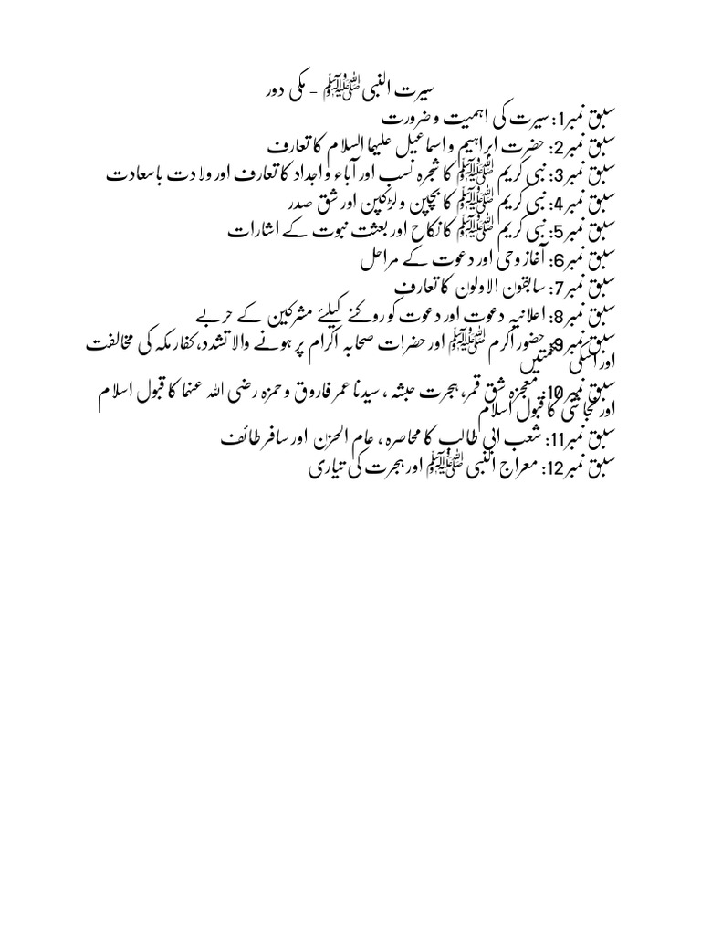 سیرت النبی - مکی دور | PDF
