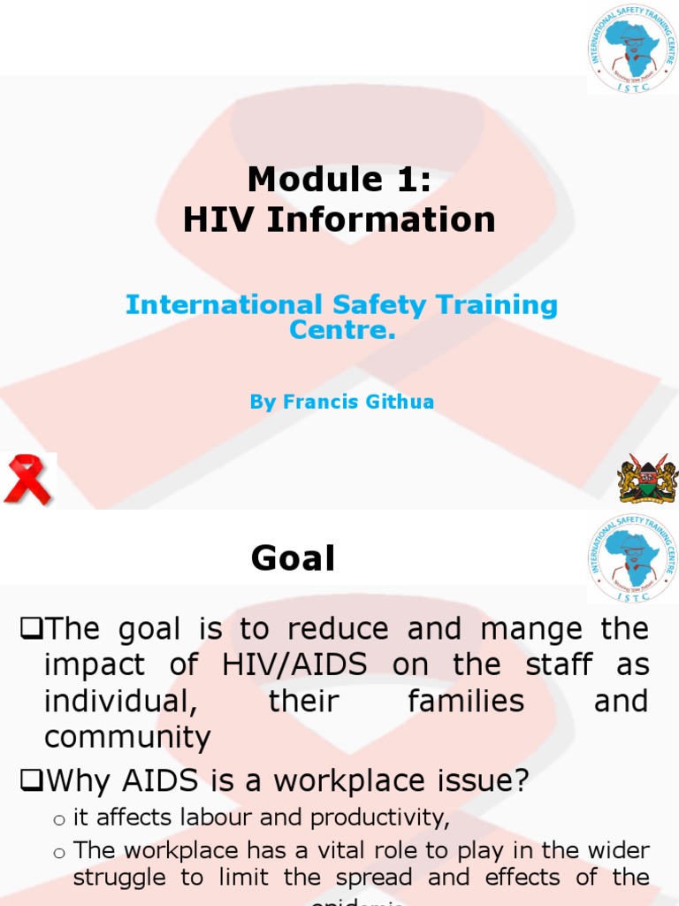 Module 1 HIV AIDs in The Workplace PDF Hiv/Aids Sexually