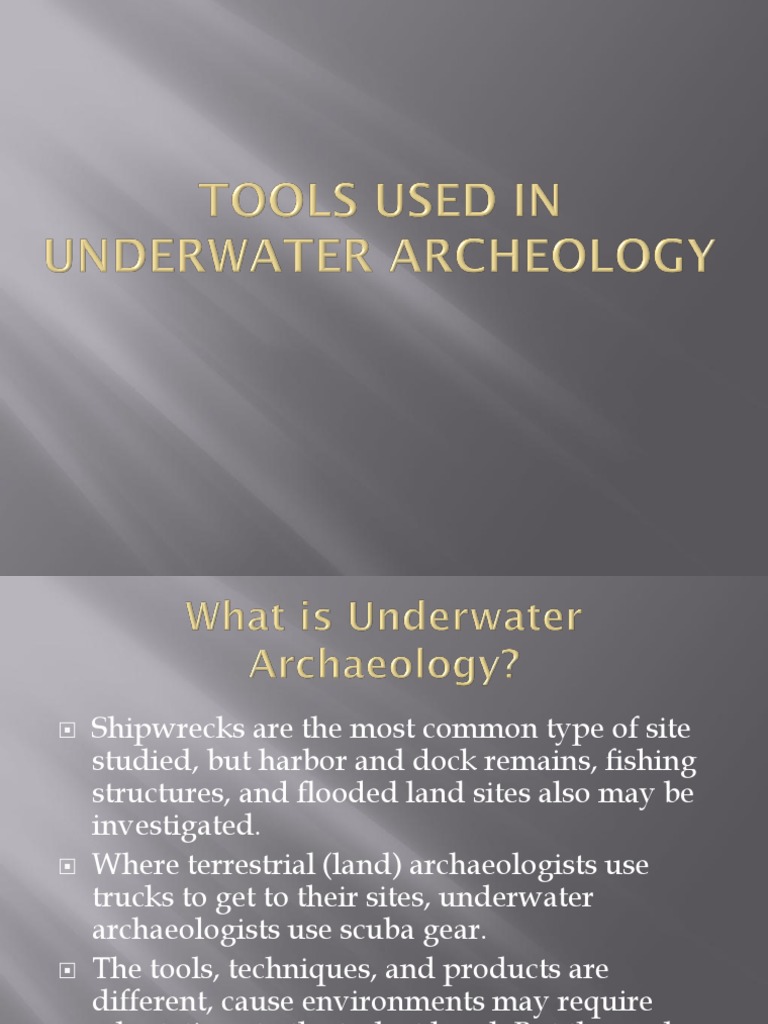 Tools Used in Underwater Archeology rewrite PDF