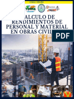 Calculo de Rendimiento Sde Pesonal y Mano de Obra