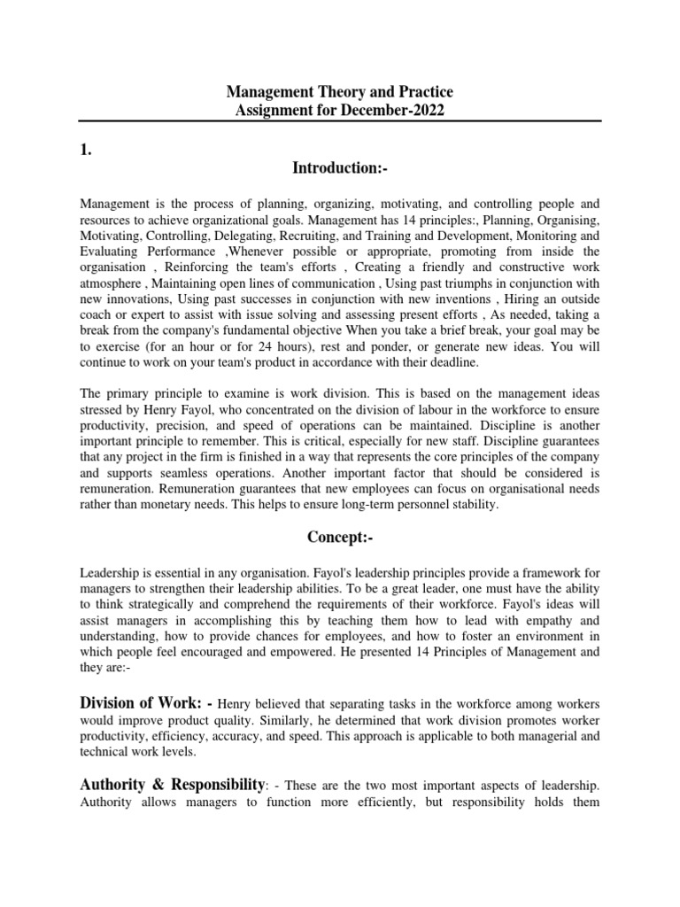 Management Theory and Practice PDF