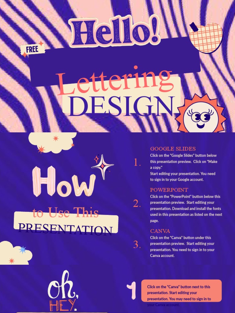 Lettering Designs Blue and Orange Illustrative Educational School ...