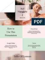 Self Care Green and Pink Newsletter Elegant Minimal Pastel Presentation