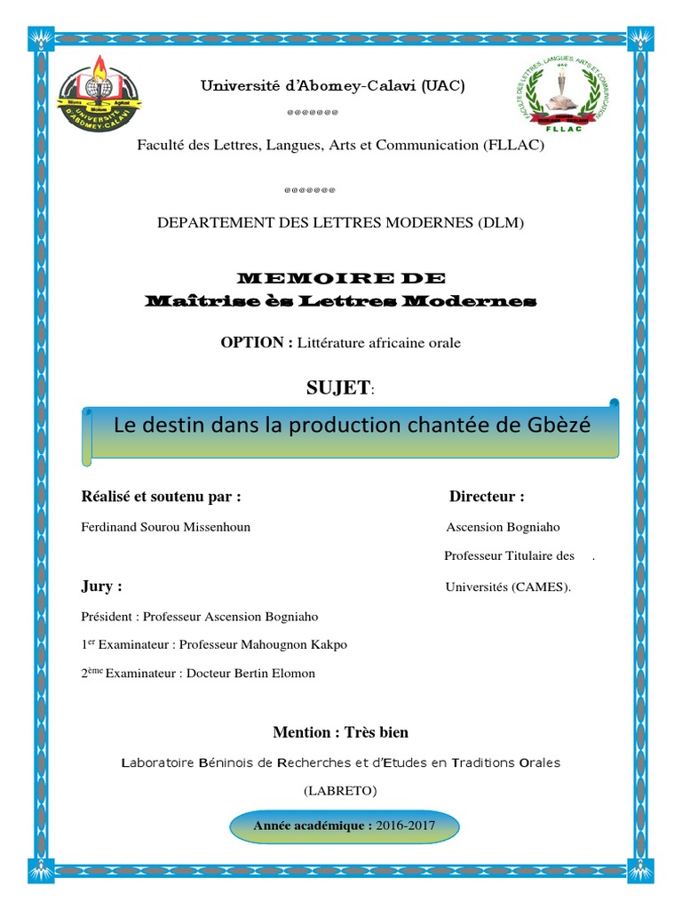Memoire Version Finale Missenhoun Pdf