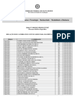 Candidatos Convocados para Matricula - CI NCIAS E TECNOLOGI