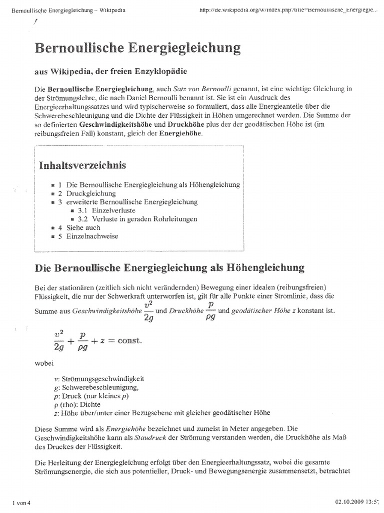 Bernoulli Gleichung PDF