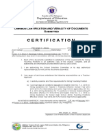 Omnibus Certification and Veracity of Documents