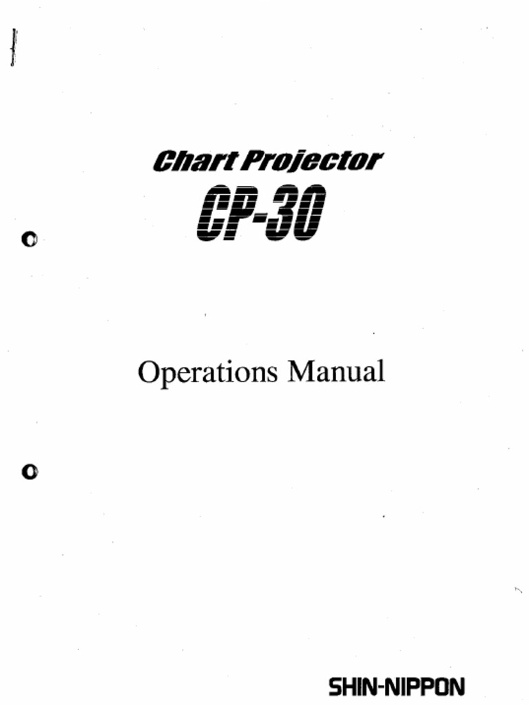 Shin-Nippon CP-30 Chart Projector - Operation Manual | PDF