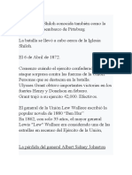 La Batalla de Shiloh Conocida También Como La Batalla Del Desembarco de Pittsburg