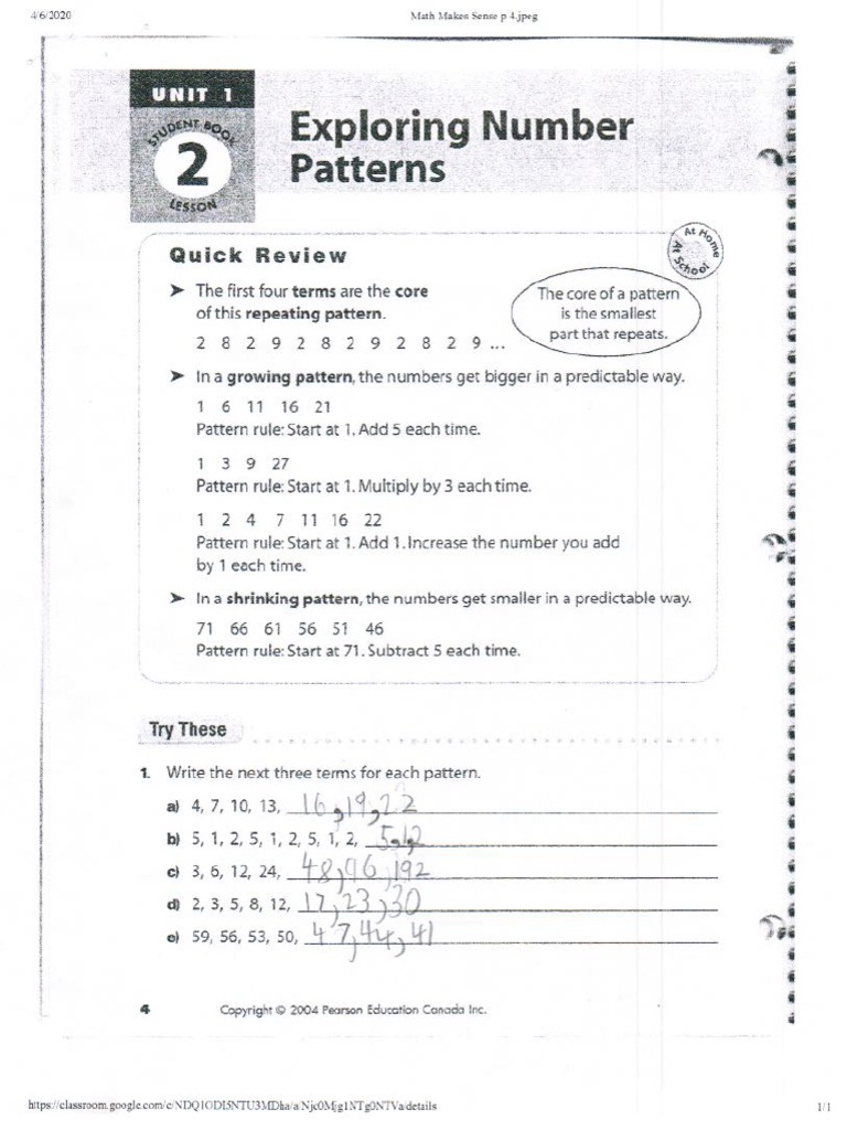 Exploring Number Patterns | PDF